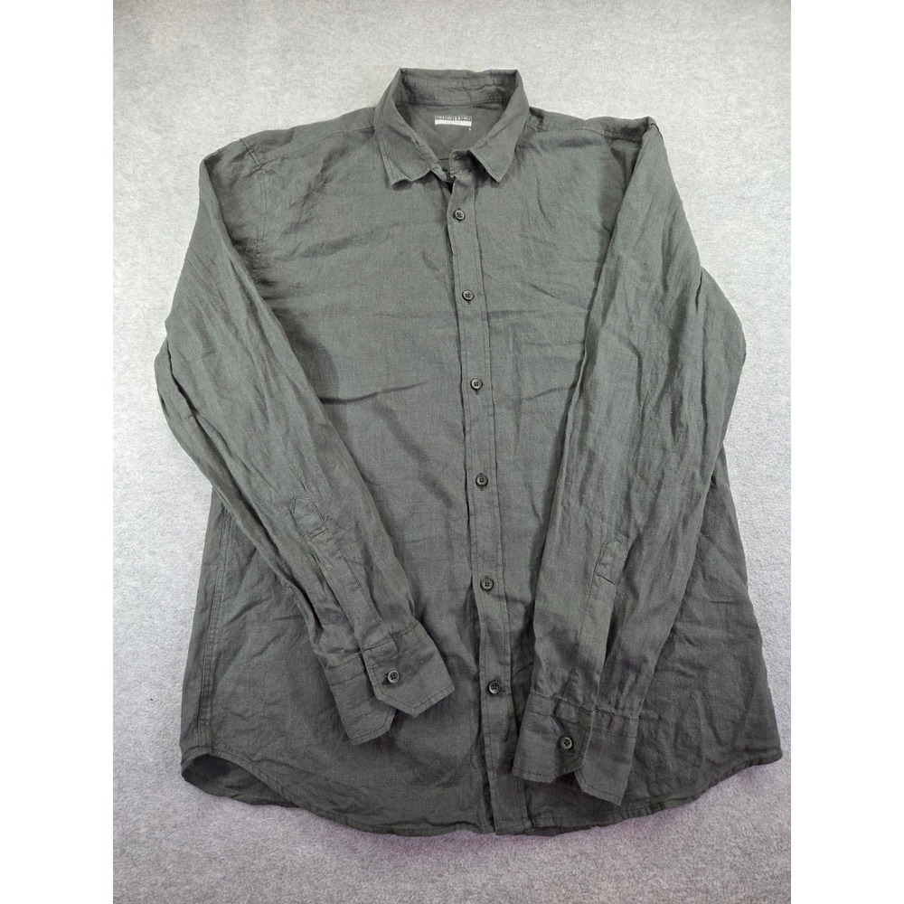 Intimissimi Uomo Long Sleeve Button Down Shirt Mens Large Gray Minimalist Casual